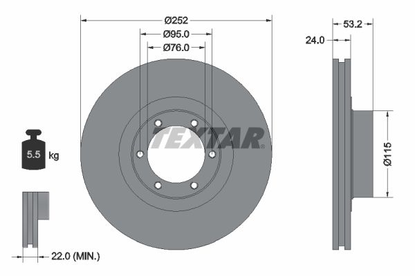 TEXTAR 92017203 Brake disc