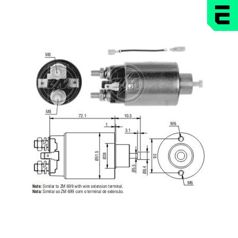 ERA ZM1699 Solenoid switch, starter