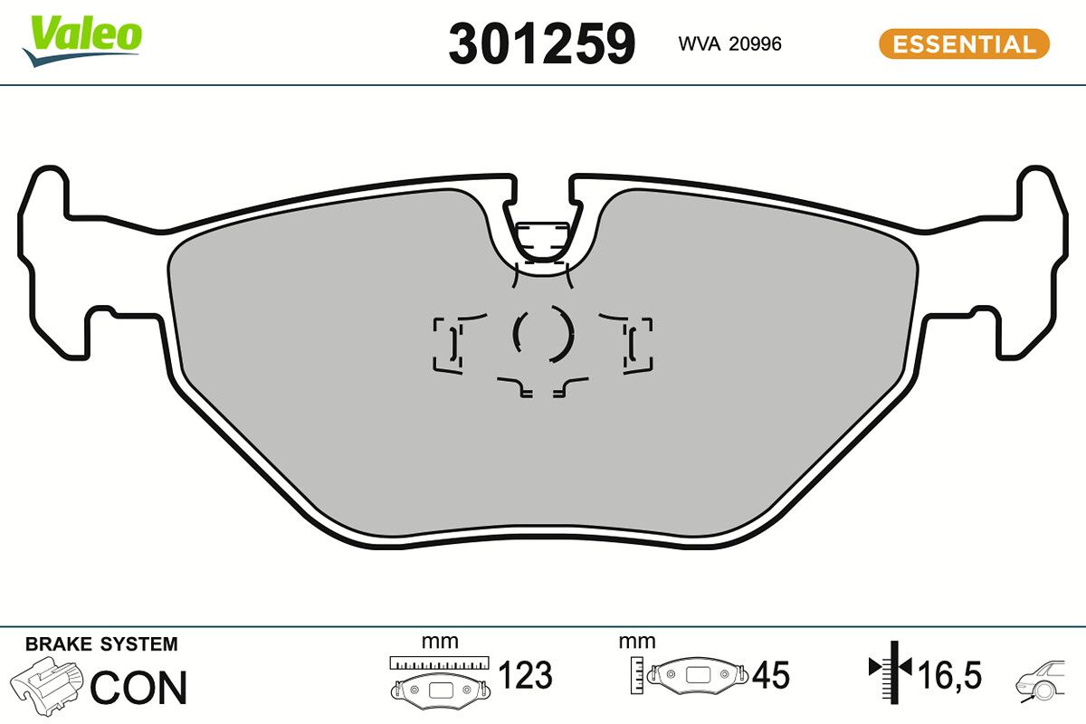 VALEO 301259 Brake pad set, disc brake