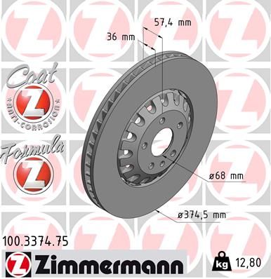 ZIMMERMANN 100.3374.75 Brake disc