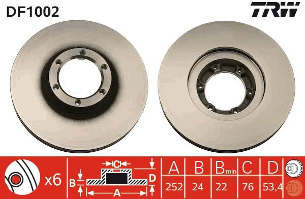TRW DF1002 Brake disc