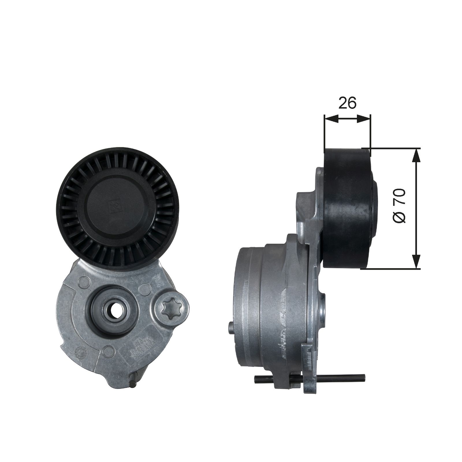 GATES T39333 Belt tensioner, v-ribbed belt