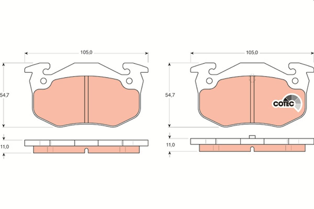 TRW GDB1305 Stabdžių trinkelių rinkinys, diskinis stabdys