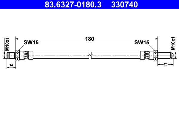 ATE 83.6327-0180.3 Brake hose