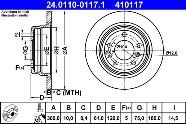 ATE 24.0110-0117.1 Brake disc
