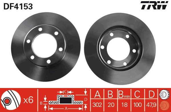 TRW DF4153 Brake disc