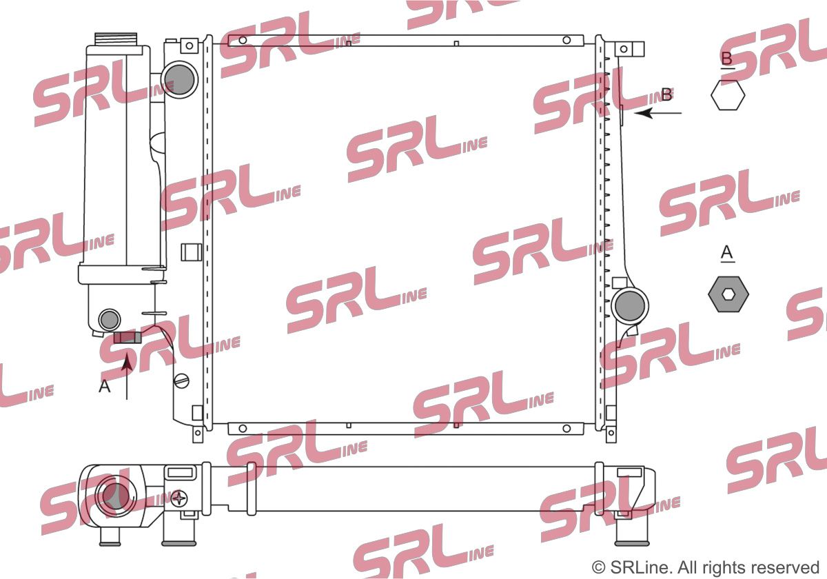 SRLINE 200708-2 Radiator, engine cooling
