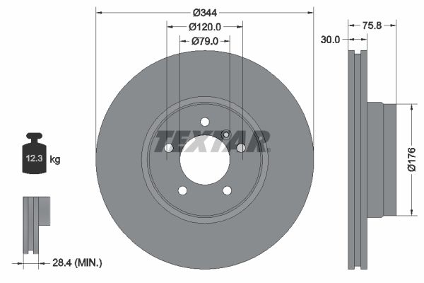 TEXTAR 92134400 Brake disc