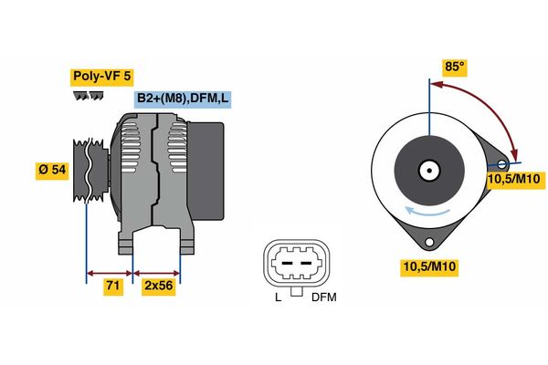 BOSCH 0 986 080 100 Alternator