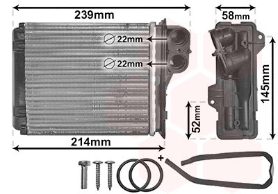VAN WEZEL 43006398 Heat exchanger, interior heating