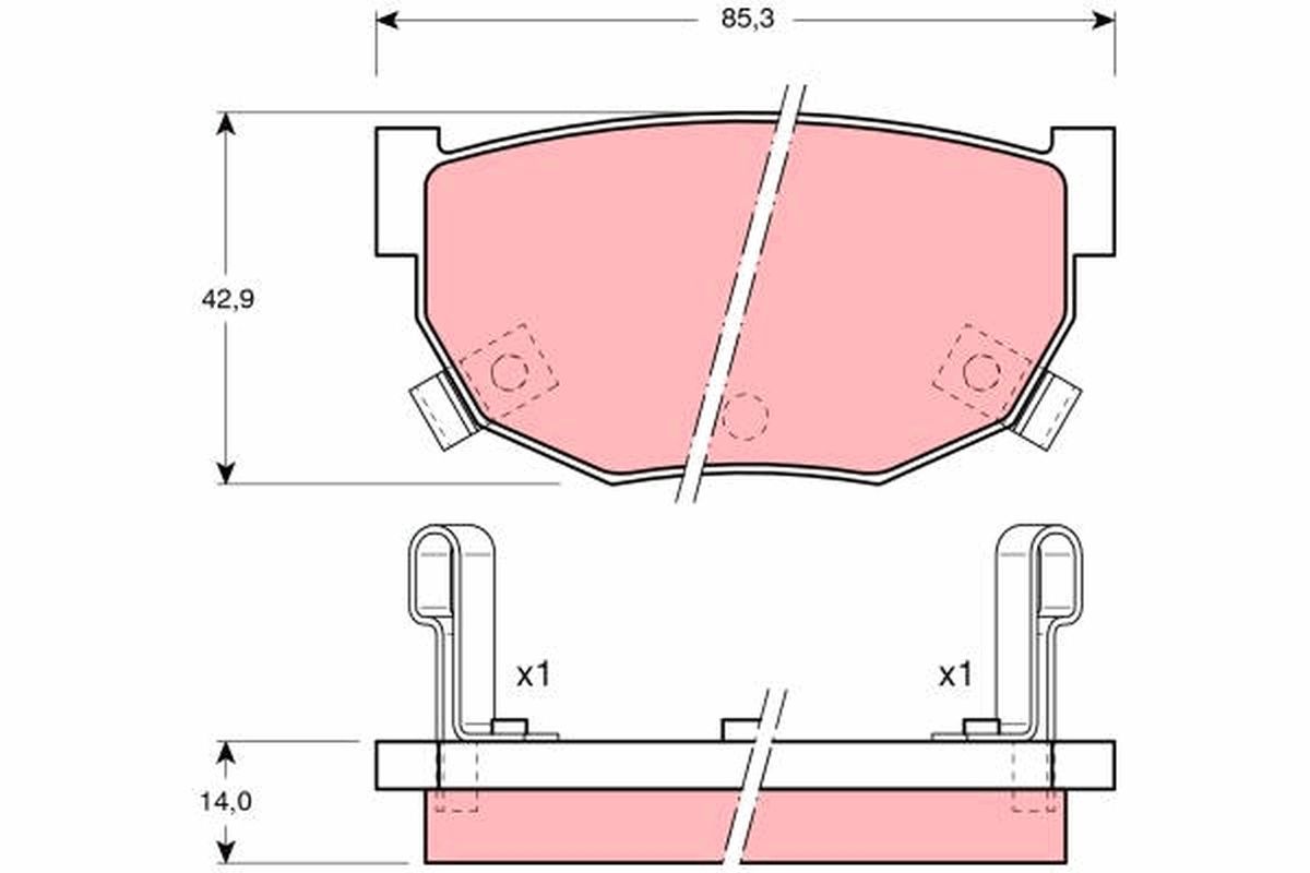 TRW GDB368 Brake pad set, disc brake