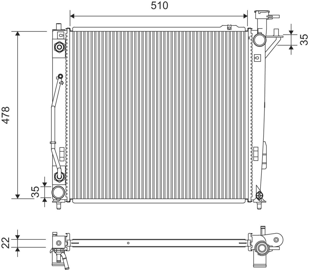 VALEO 701363 Radiator, engine cooling