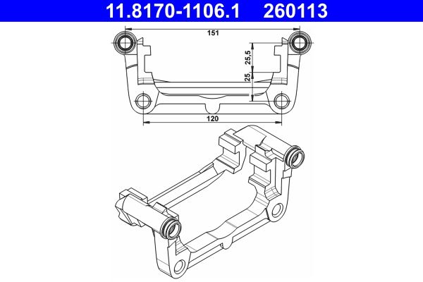 ATE 11.8170-1106.1 Bracket, brake caliper