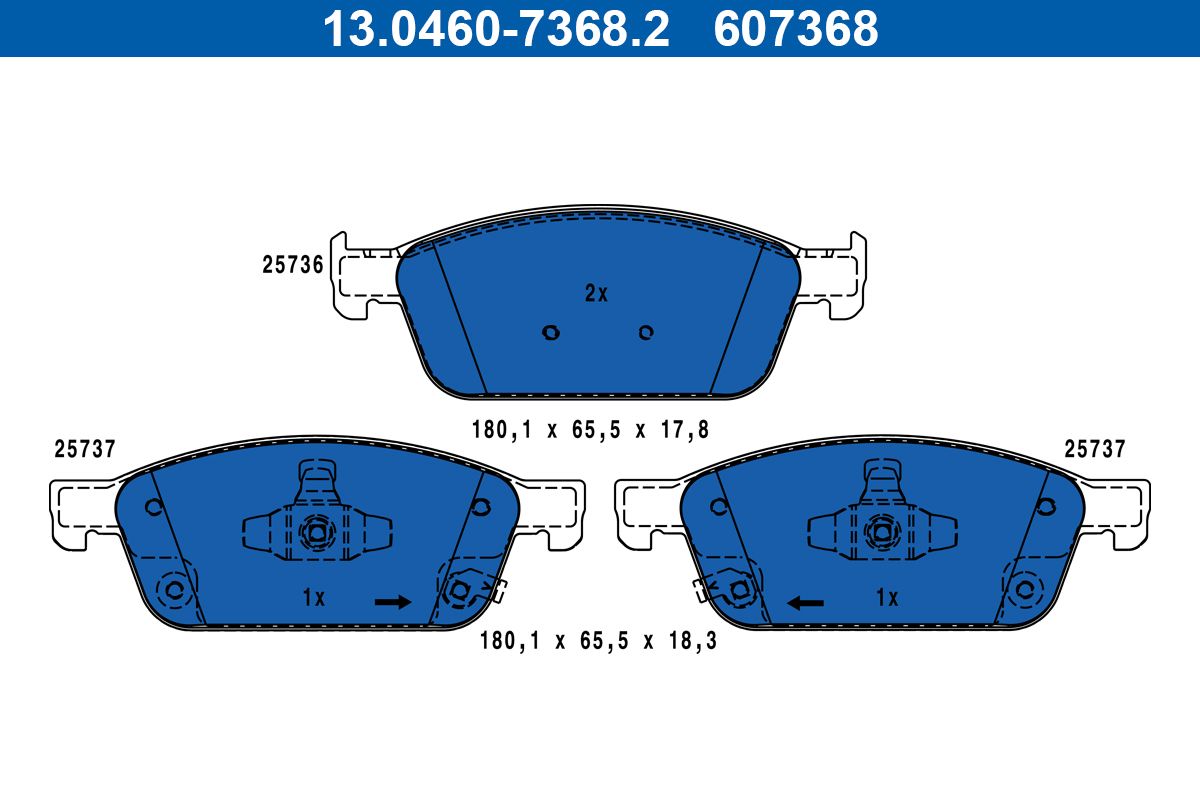 ATE 13.0460-7368.2 Brake pad set, disc brake