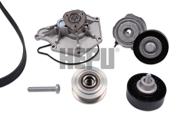 HEPU PK05820 Water pump + v-ribbed belt kit