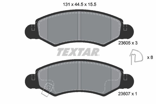 TEXTAR 2360501 Brake pad set, disc brake