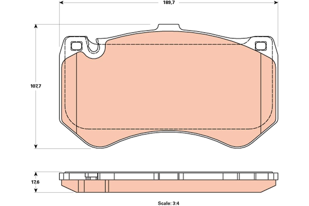 TRW GDB1907 Brake pad set, disc brake
