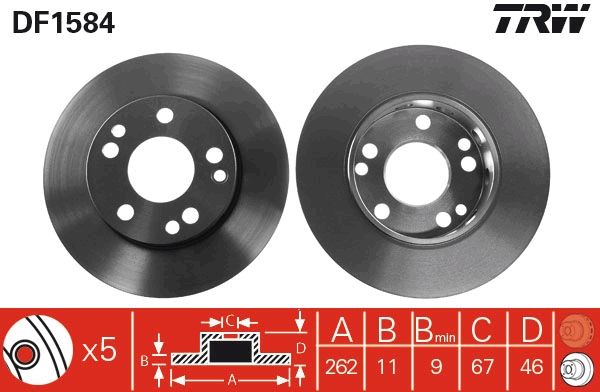 TRW DF1584 Brake disc