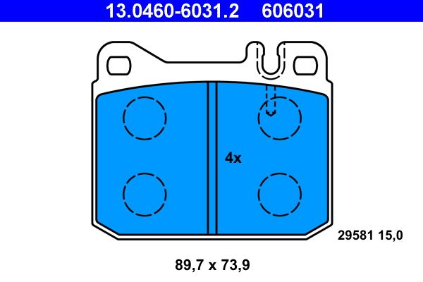 ATE 13.0460-6031.2 Brake pad set, disc brake