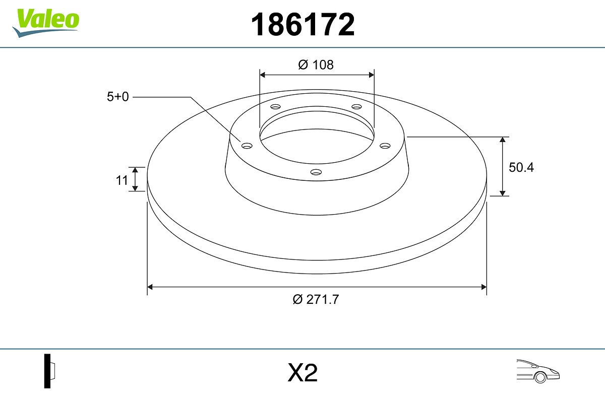 VALEO 186172 Brake disc