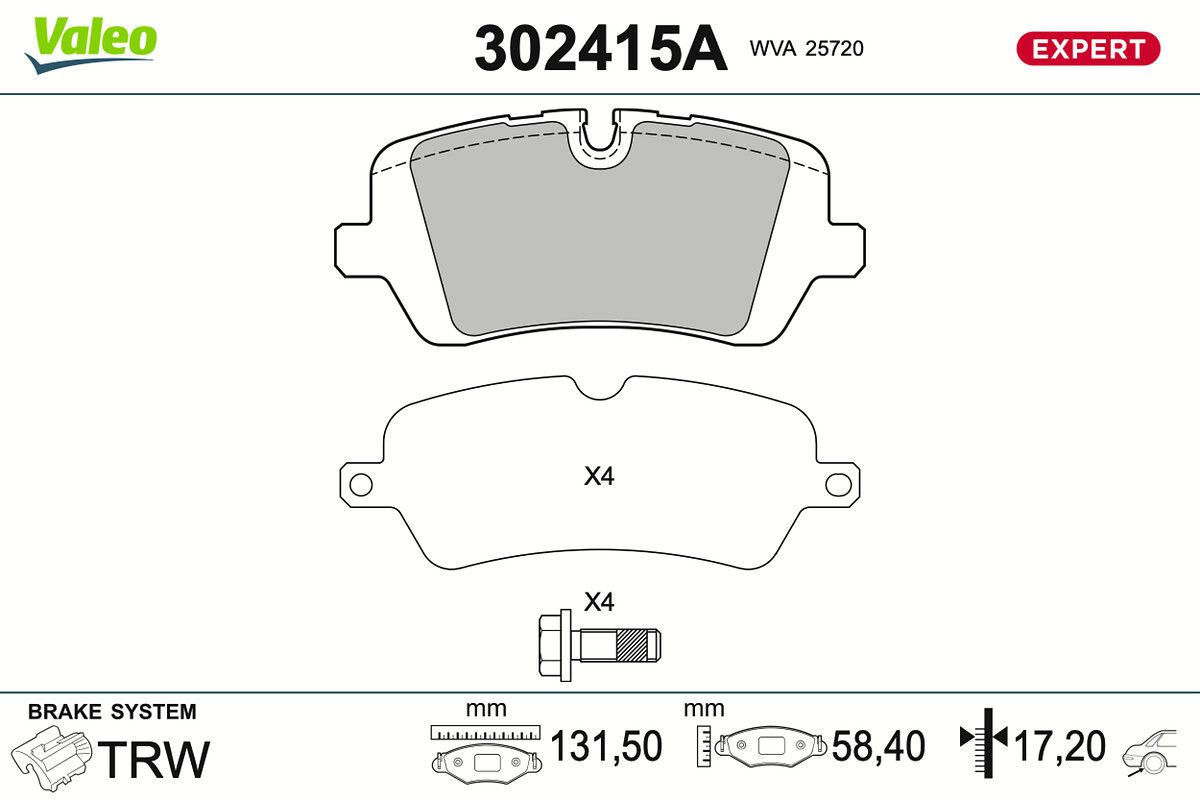VALEO 302415A Brake pad set, disc brake