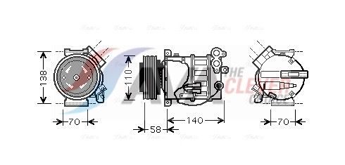 AVA CLEVER CHOICE VOAK144 Compressor, air conditioning
