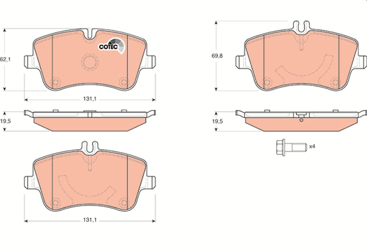 TRW GDB1514 Brake pad set, disc brake