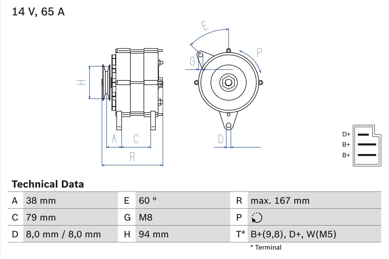BOSCH 0 986 044 591 Alternator
