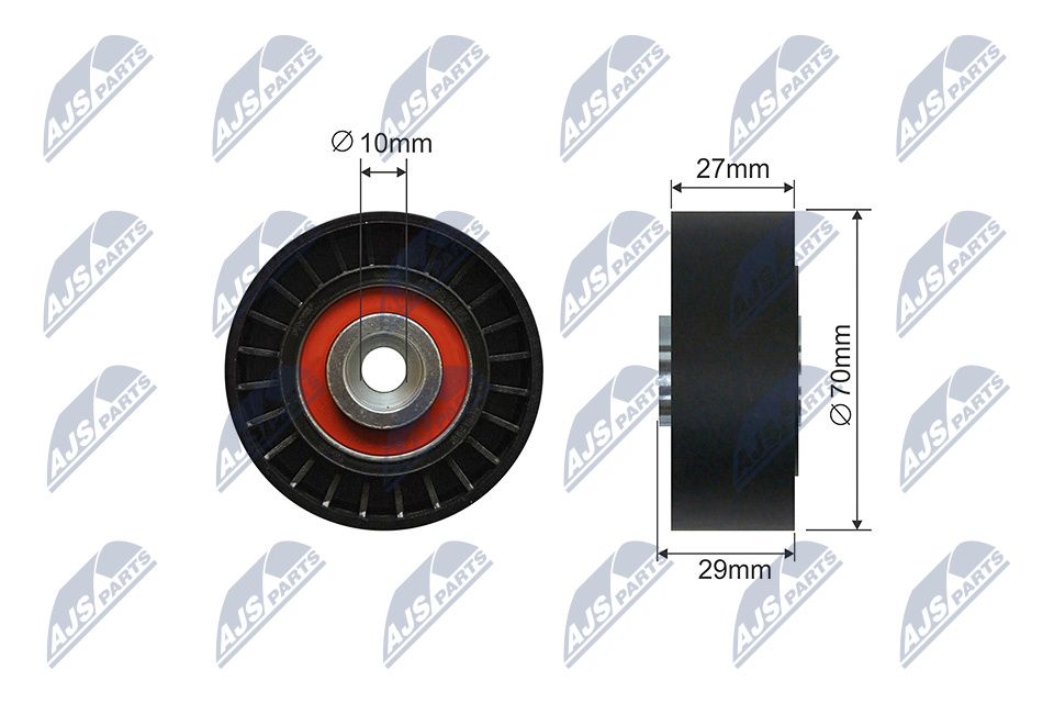 NTY RNK-PE-005 Tensioner pulley, v-ribbed belt