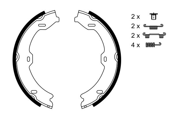 Brake Shoe Set, parking brake-4