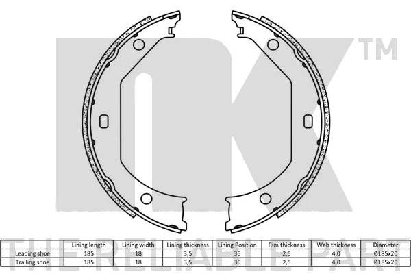 Brake Shoe Set, parking brake-1