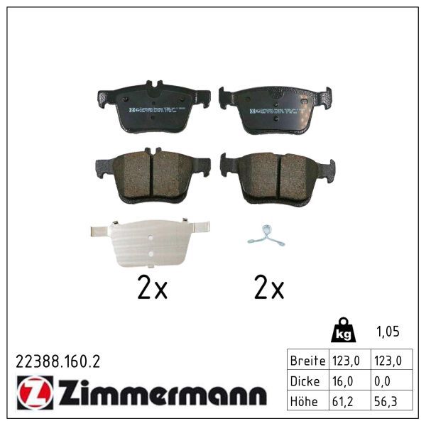 ZIMMERMANN 22388.160.2 Brake pad set, disc brake