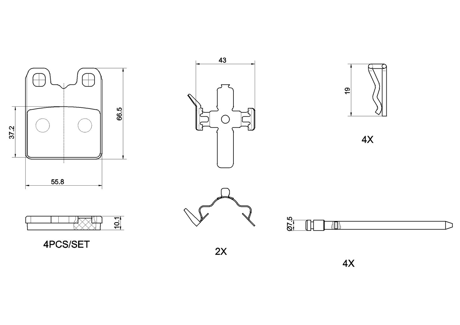 Brake Pad Set, disc parking brake-1