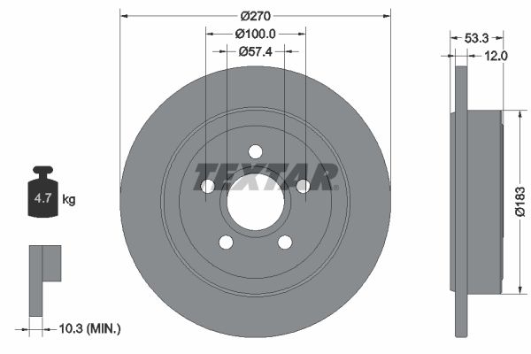 TEXTAR 92277903 Brake disc