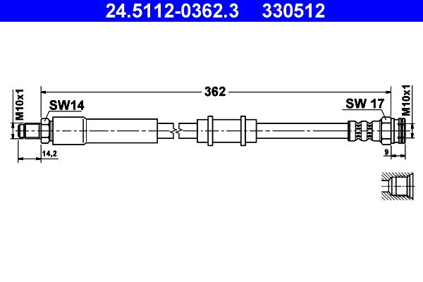 ATE 24.5112-0362.3 Brake hose