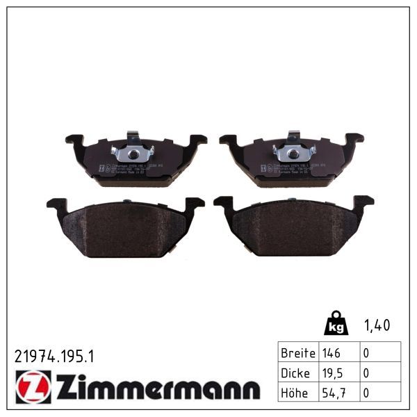 ZIMMERMANN 21974.195.1 Brake pad set, disc brake