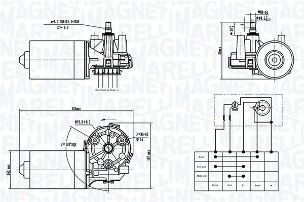 MAGNETI MARELLI 064376800010 Wiper motor