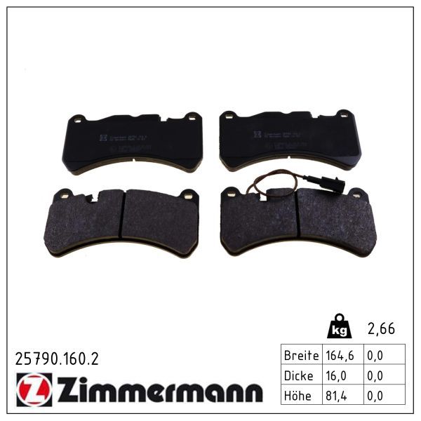 ZIMMERMANN 25790.160.2 Brake pad set, disc brake