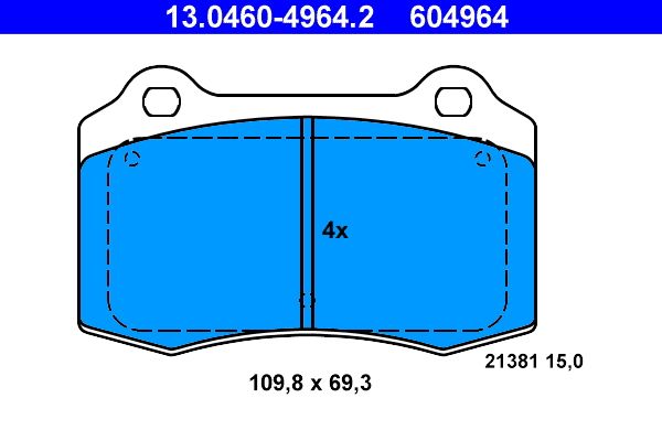 ATE 13.0460-4964.2 Brake pad set, disc brake