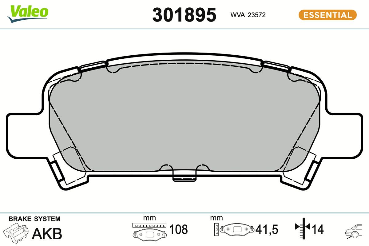 VALEO 301895 Brake pad set, disc brake