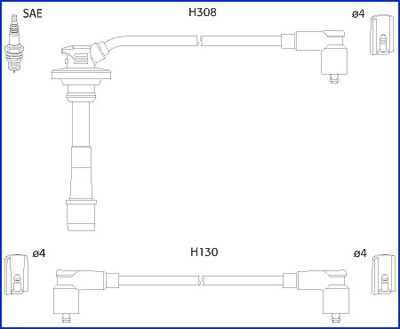 HÜCO 134562 Ignition cable kit