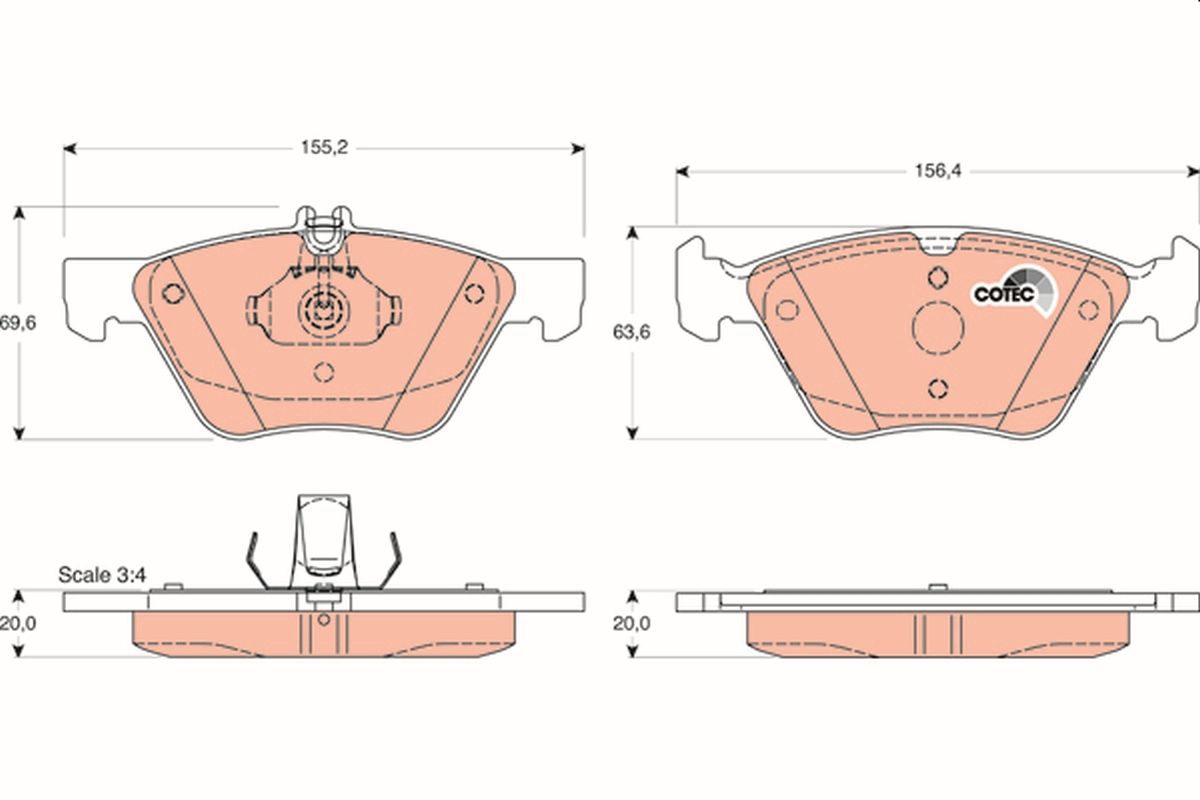 TRW GDB1215 Brake pad set, disc brake