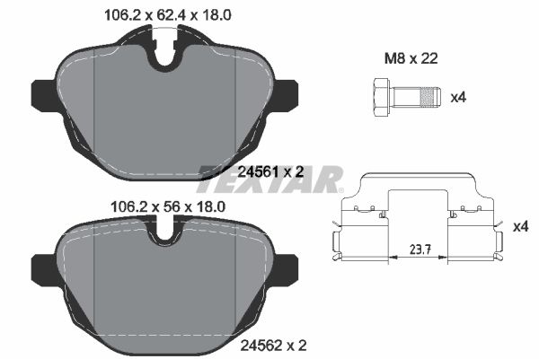 TEXTAR 2456101 Brake pad set, disc brake