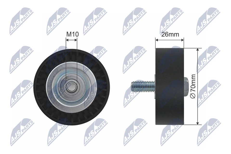 Deflection/Guide Pulley, V-ribbed belt