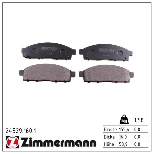 ZIMMERMANN 24529.160.1 Brake pad set, disc brake