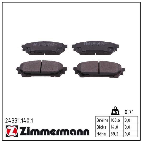 ZIMMERMANN 24331.140.1 Brake pad set, disc brake