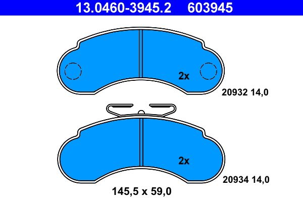 ATE 13.0460-3945.2 Brake pad set, disc brake