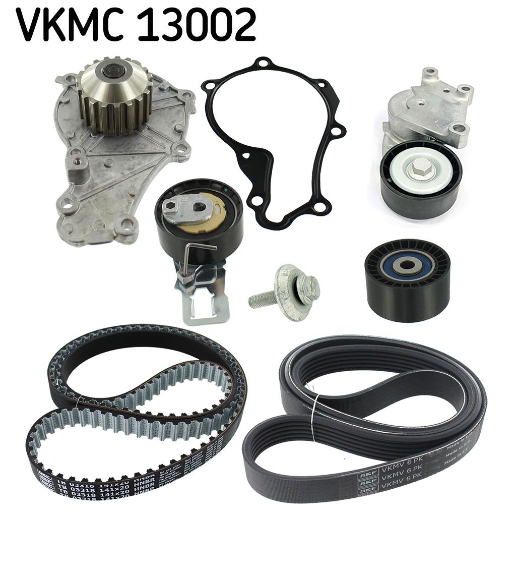 Water Pump + Timing/V-ribbed Belt Set