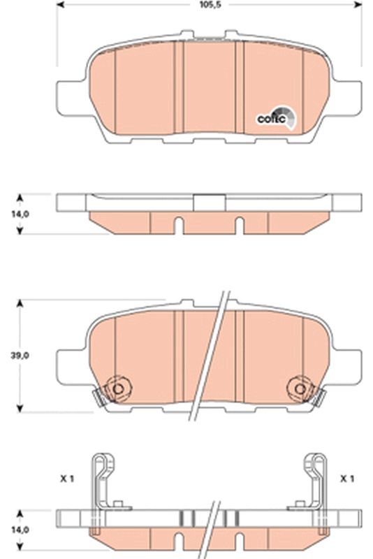 TRW GDB3508 Brake pad set, disc brake