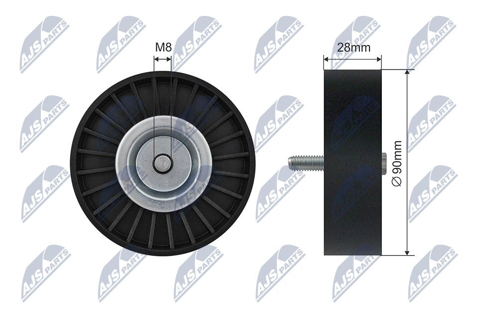 NTY RNK-ME-046 Tensioner pulley, v-ribbed belt